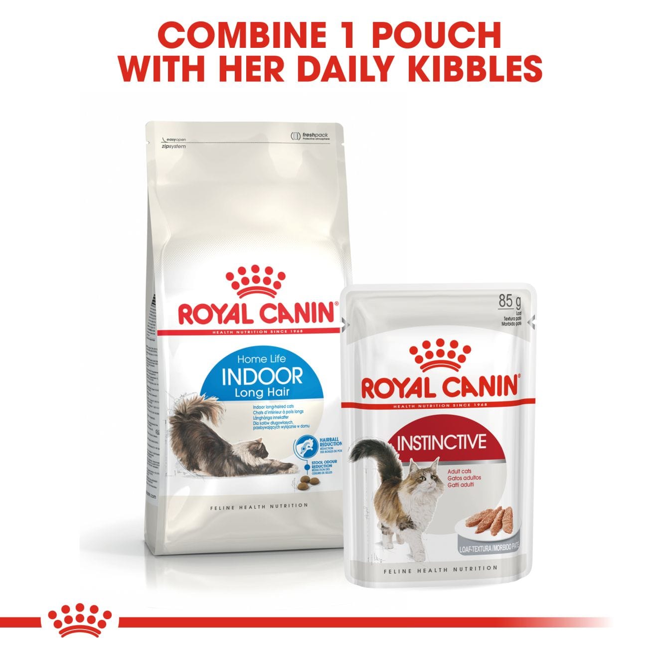 Royal Canin Dry Cat Food for Indoor Long-Haired Adult Cats, 2kg