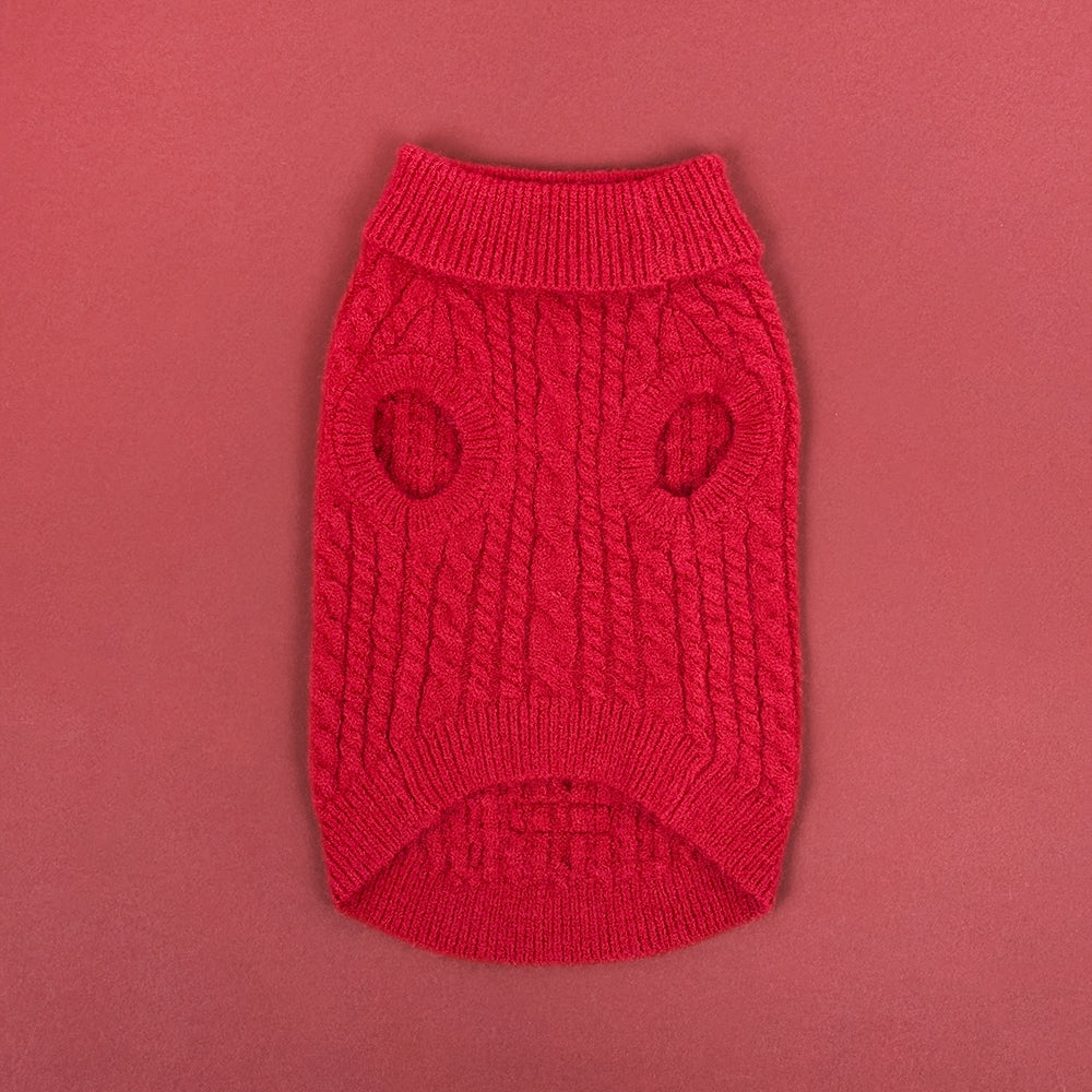 Cocopup Mulled Wine Cable Knit Dog Jumper