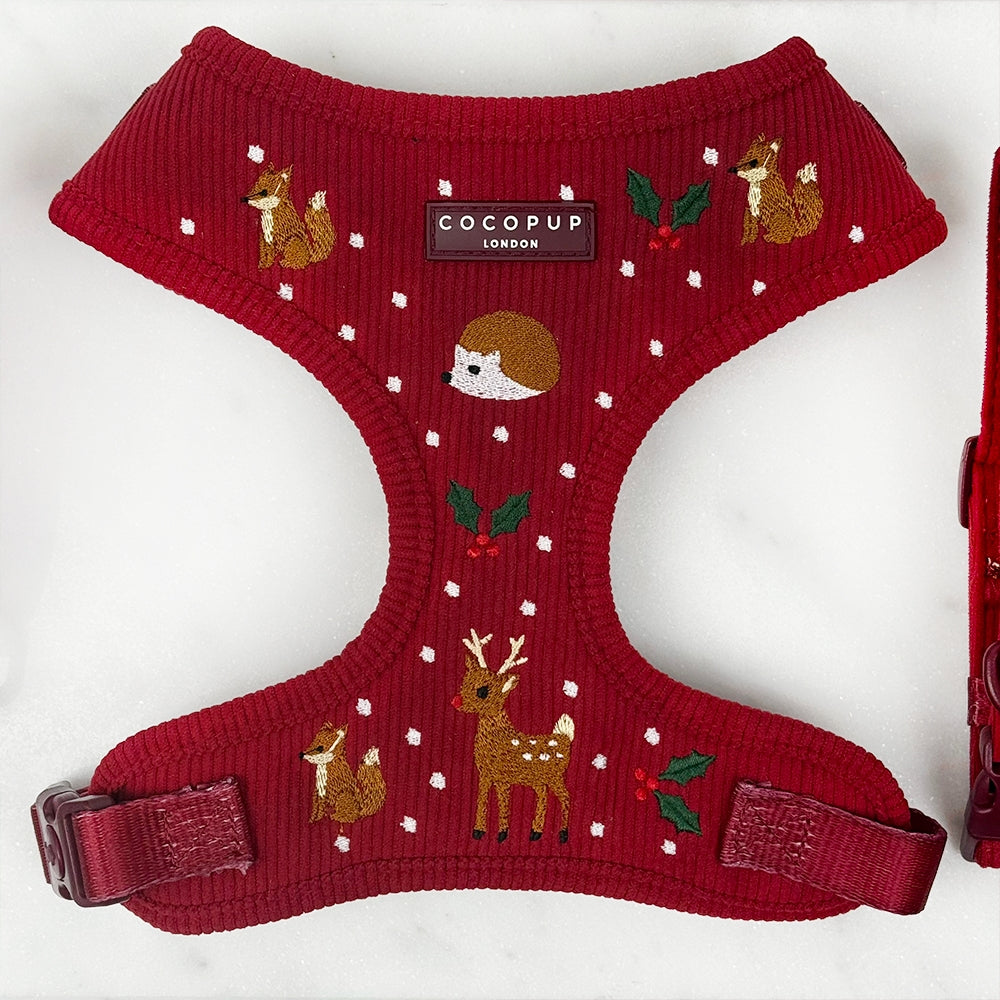 Cocopup Holly Jolly Trails Adjustable Neck Dog Harness