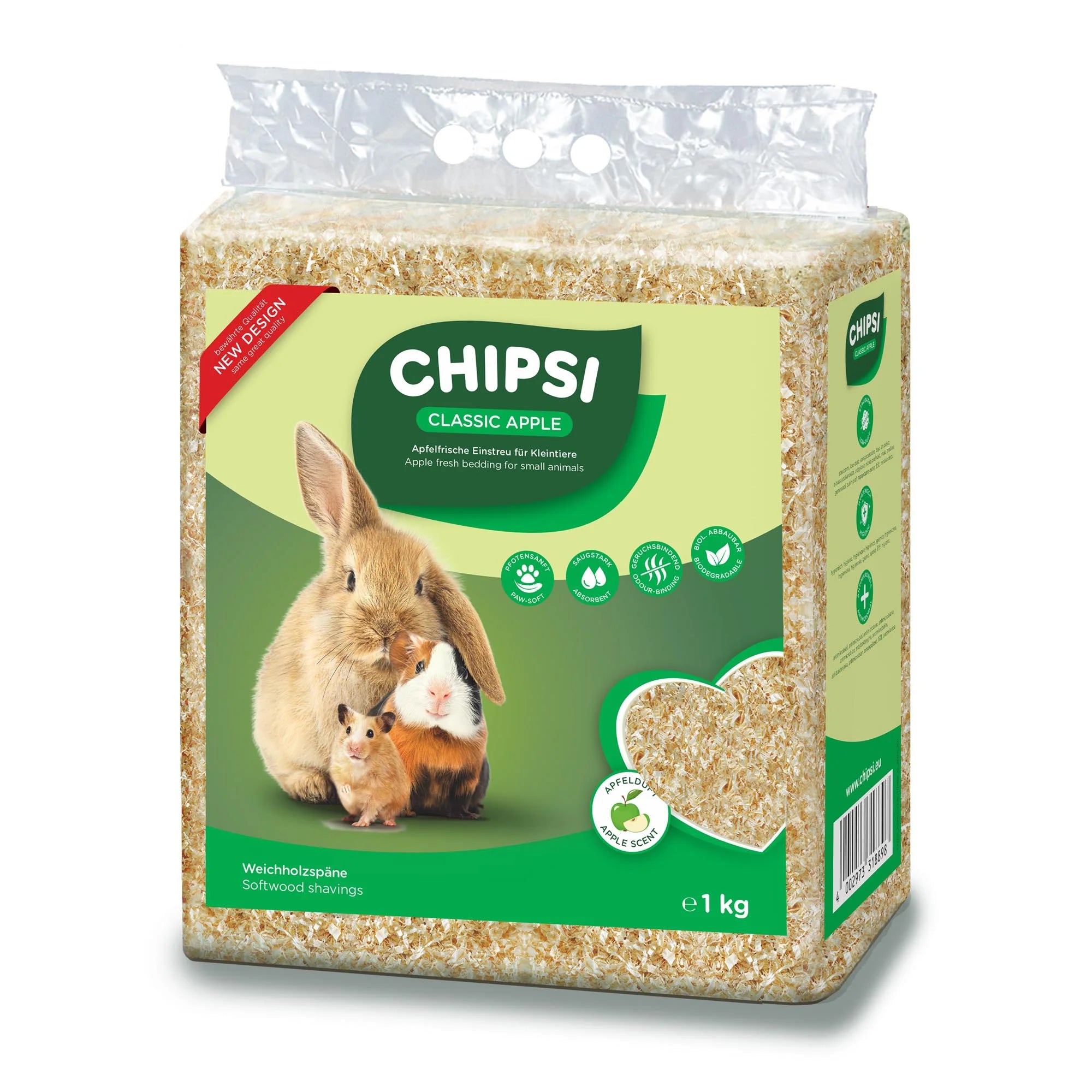 Chipsi Green Apple Woodchip Pet Bedding, 1kg
