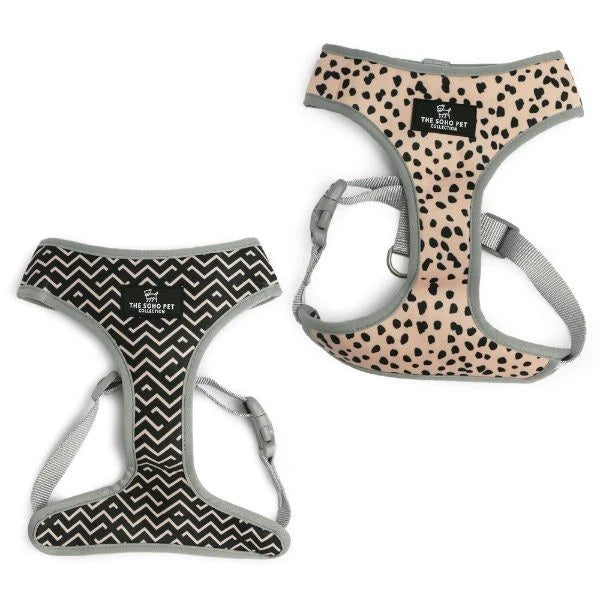 Ancol Soho Dalmation/Zigzag Patterned Reversible Dog Harness