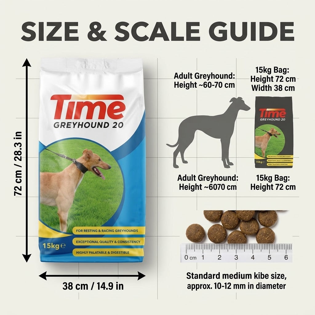Time Greyhound 20 Dry Dog Food for Adult Dogs, 15kg