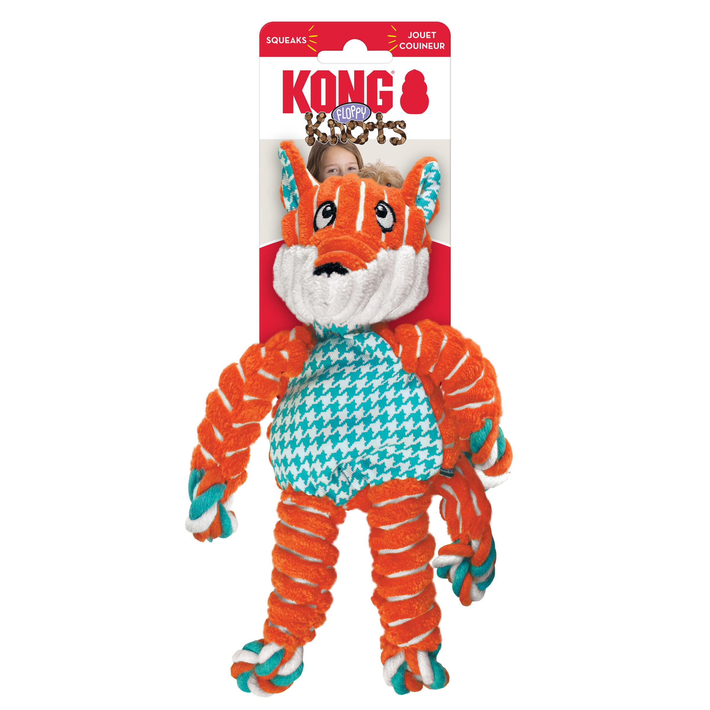 Kong Floppy Knots Fox Dog Toy, Small/Medium