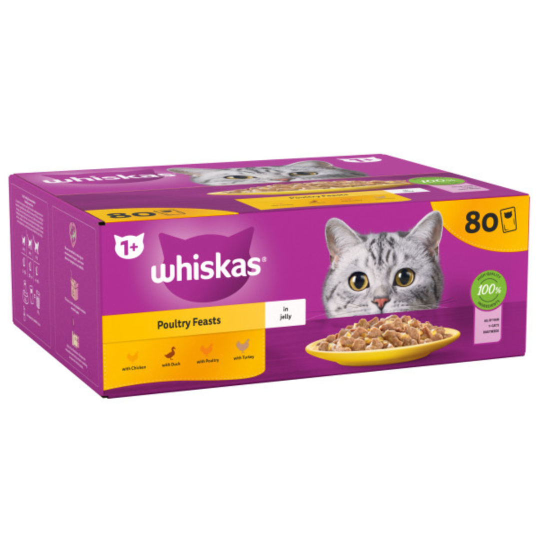 Whiskas Poultry Feasts in Gravy Wet Cat Food for Adult Cats