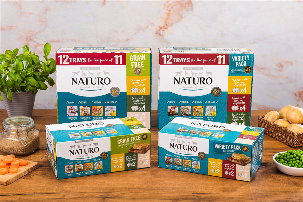 Naturo Mixed Selection with Rice Variety Pack Wet Dog Food for Adult Dogs, 6 x 400g