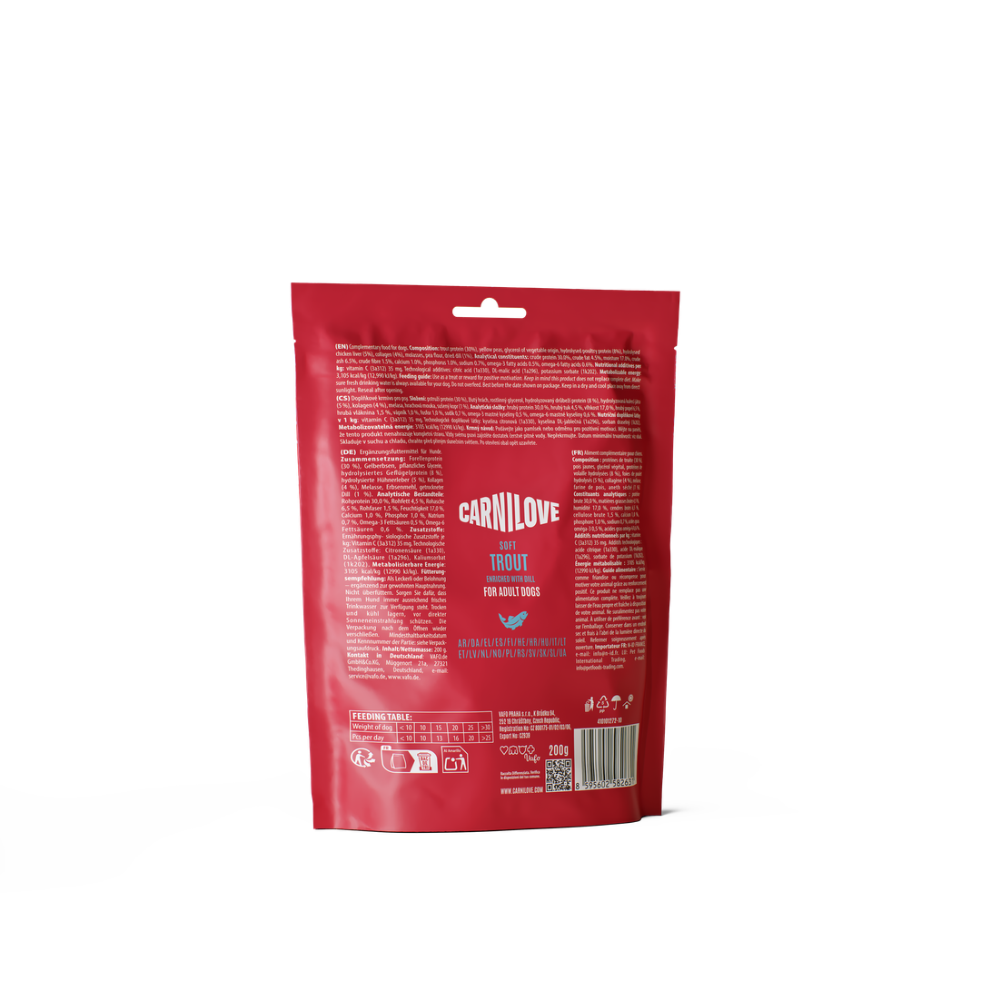 Carnilove Trout Enriched with Dill Soft Dog Treats, 200g