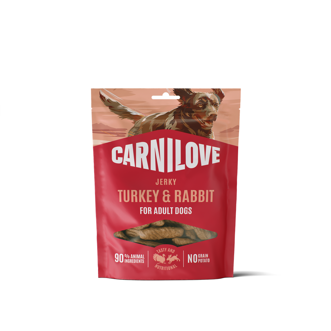 Carnilove Turkey & Rabbit Jerky Bar Dog Treat for Adult Dogs, 100g
