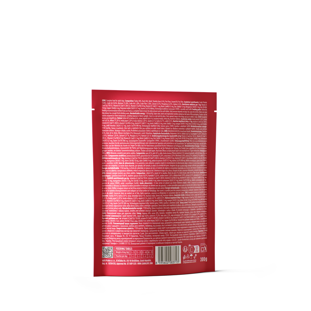 Carnilove Turkey & Duck with Timothy Grass Wet Dog Food for Adult Dogs, 300g