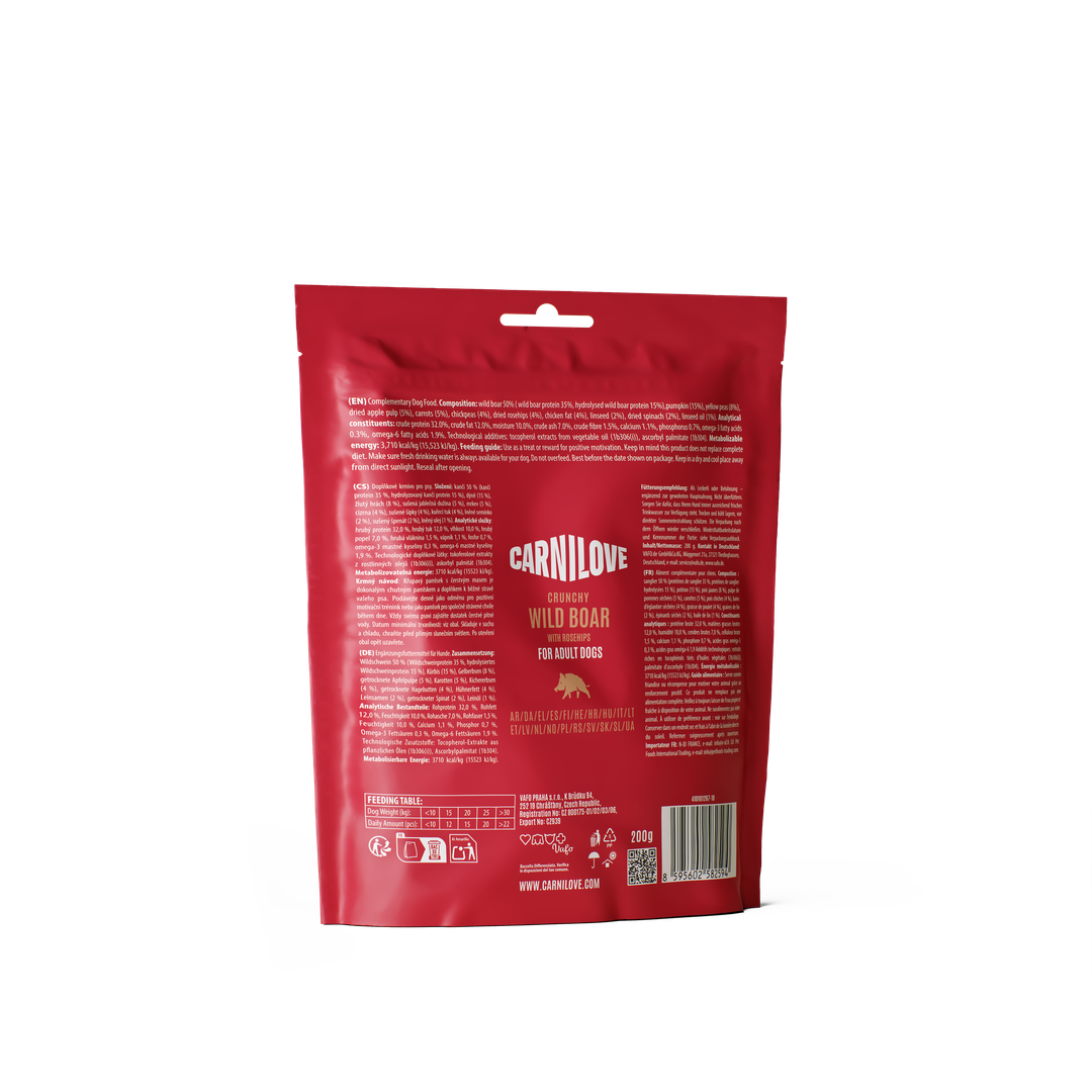 Carnilove Wild Boar with Rosehips Crunchy Dog Treats for Adult Dogs, 200g