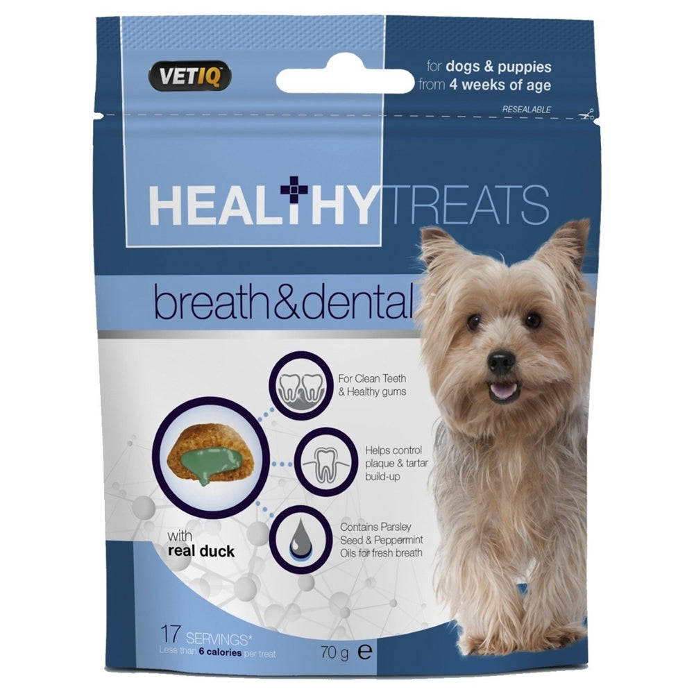 VetIQ Healthy Treats Breath & Dental Dog Treats, 70g