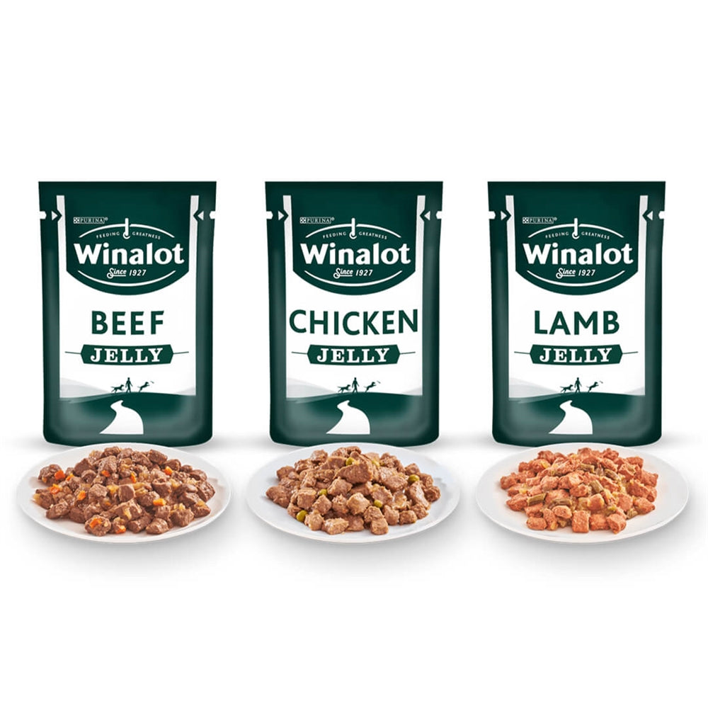 Winalot Meaty Chunks Grain Free Mixed in Jelly Wet Dog Food for Adult Dogs, 40 x 100g
