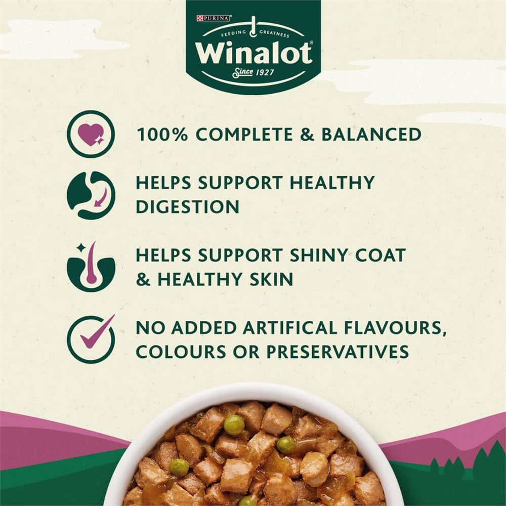 Winalot Meaty Chunks Grain Free Mixed in Jelly Wet Dog Food for Adult Dogs, 40 x 100g
