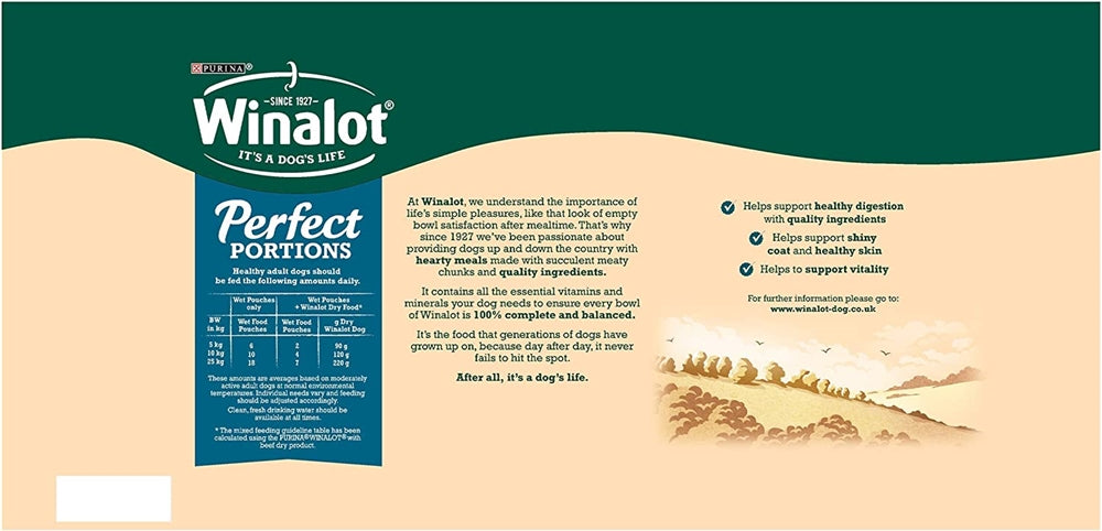 Winalot Meaty Chunks Grain Free Mixed in Jelly Wet Dog Food for Adult Dogs, 40 x 100g