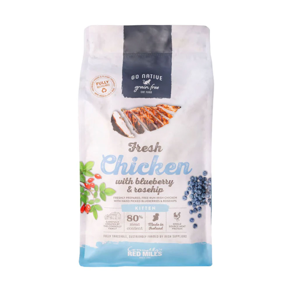 Red Mills Go Native Fresh Chicken with Blueberry & Rosehip Dry Cat Food for Kittens, 300g