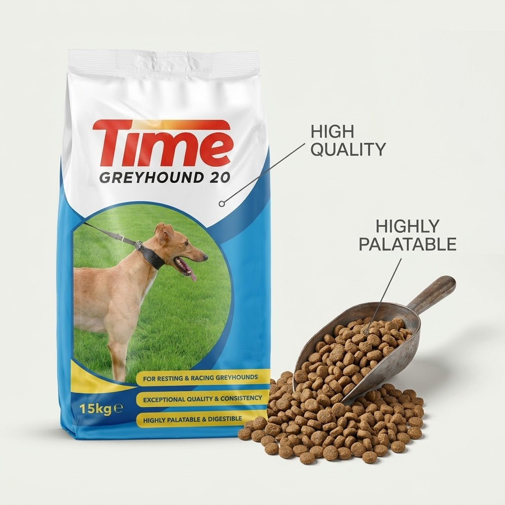 Time Greyhound 20 Dry Dog Food for Adult Dogs, 15kg