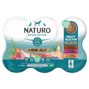 Naturo Grain Free Meaty Selection in Herb Jelly Wet Dog Food for Adult Dogs, 6 x 390g