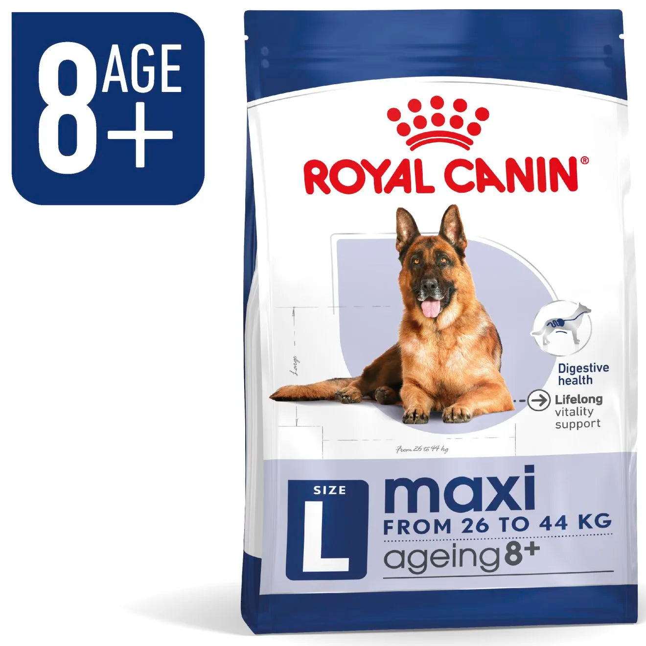 Royal Canin Ageing 8+ Dry Dog Food for Large Breed Senior Dogs, 15kg