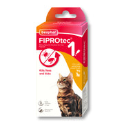 Beaphar FIPROtec Flea & Tick Spot-On for Cats, 1 Pipette