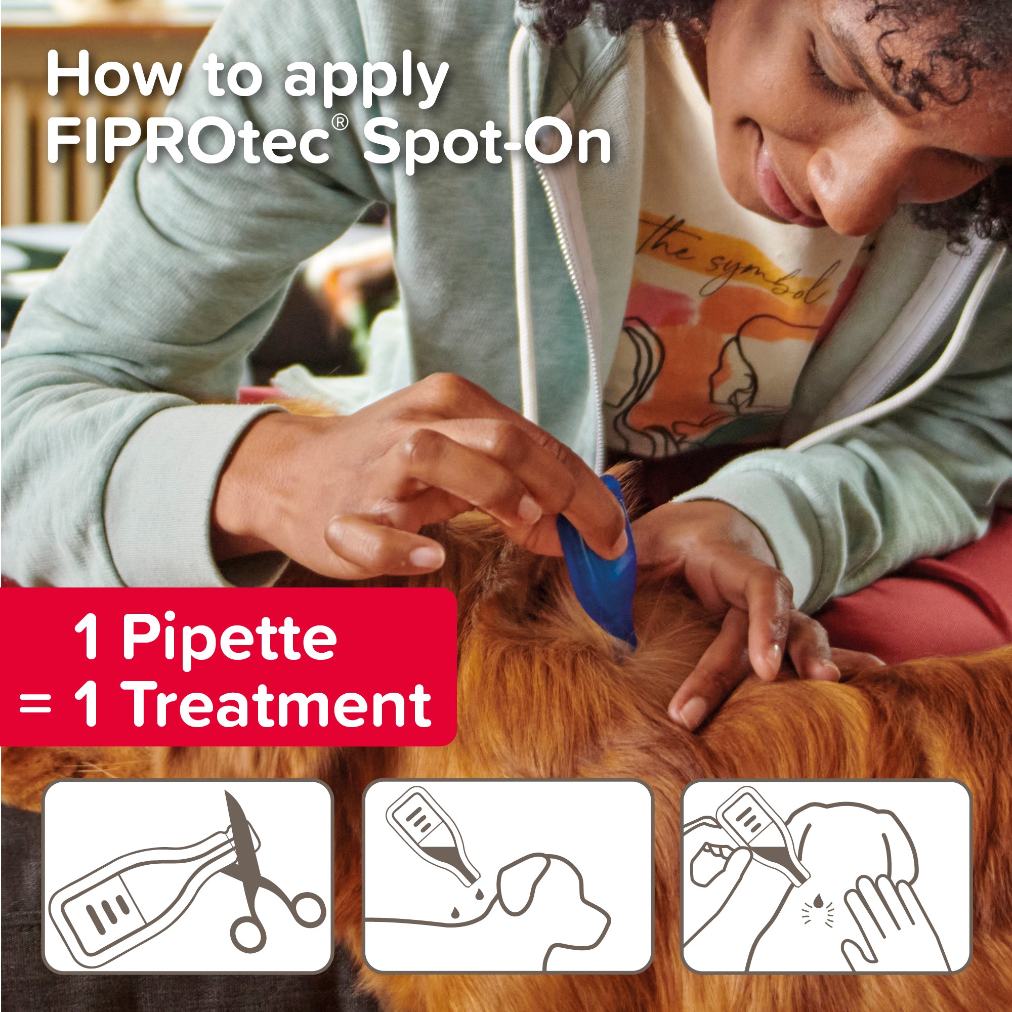 Beaphar FIPROtec Flea & Tick Spot-On for Large Dogs (20-40kg), 1 Pipette