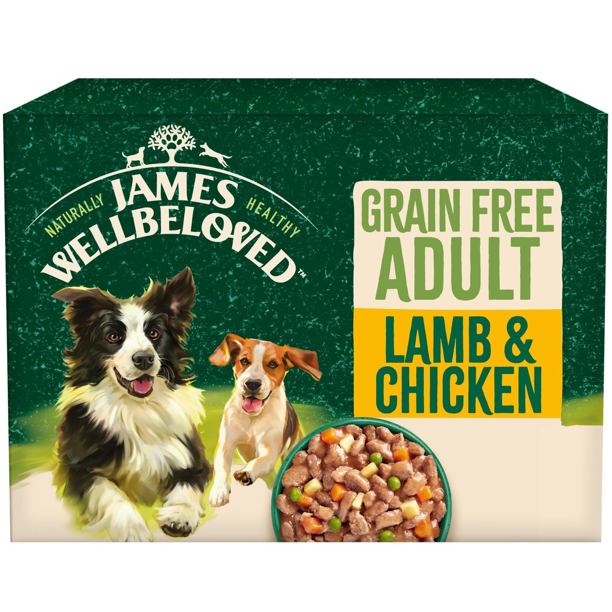 James Wellbeloved Grain Free Lamb & Chicken with Vegetables in Gravy Wet Dog Food, for Adult Dogs 12 x 90g