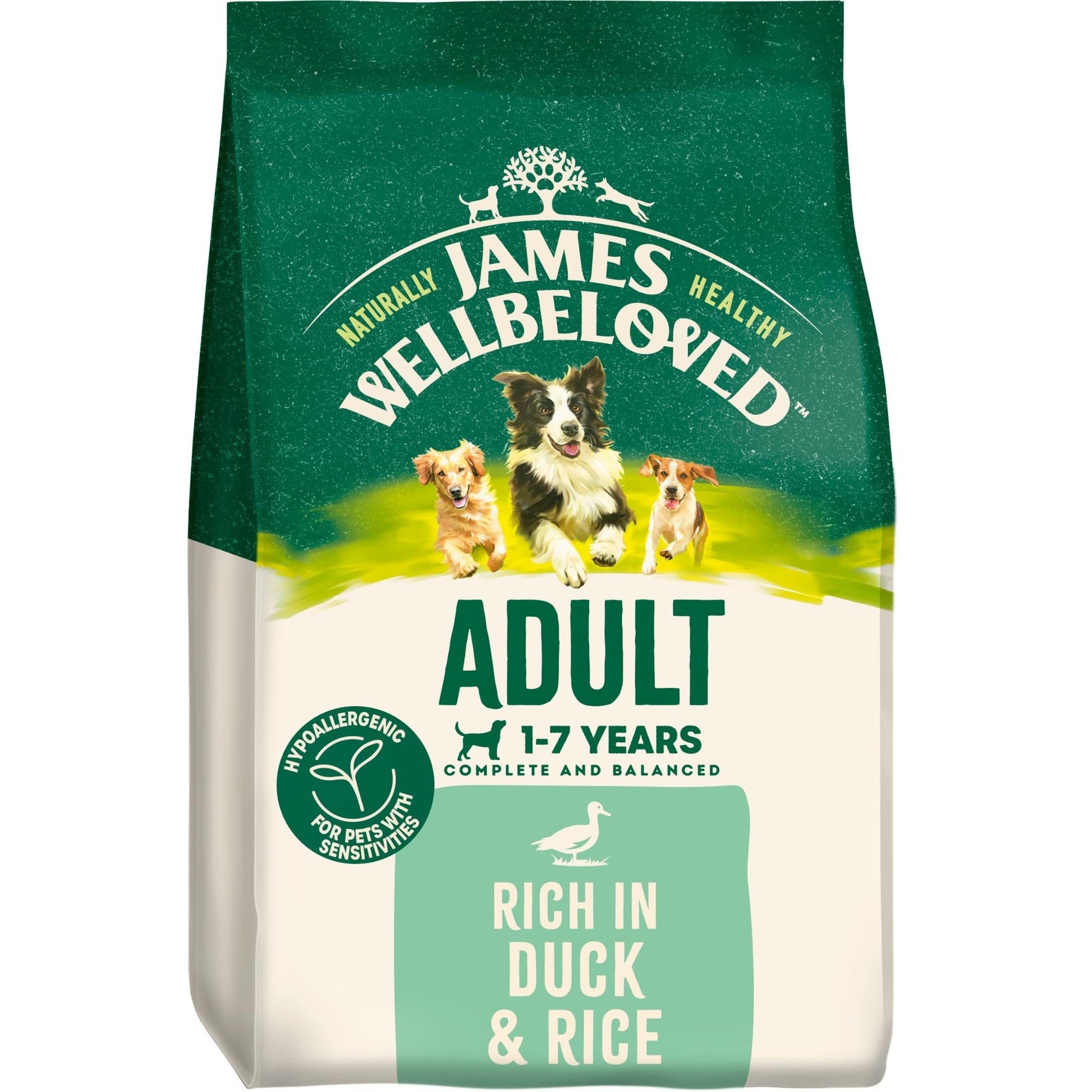 James Wellbeloved Duck & Rice Dry Dog Food for Adult Dogs, 15kg