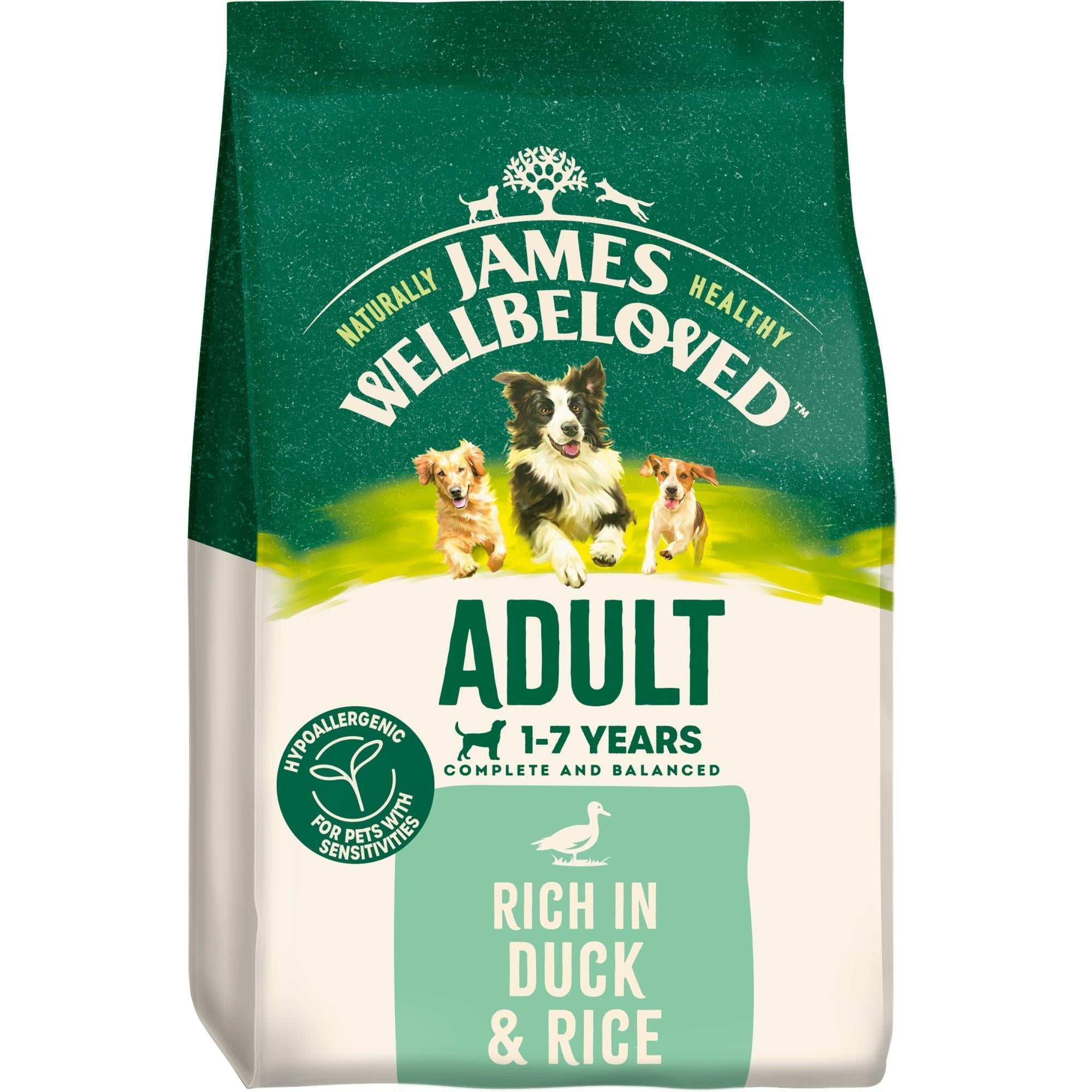 James Wellbeloved Duck & Rice Dry Dog Food for Adult Dogs, 15kg