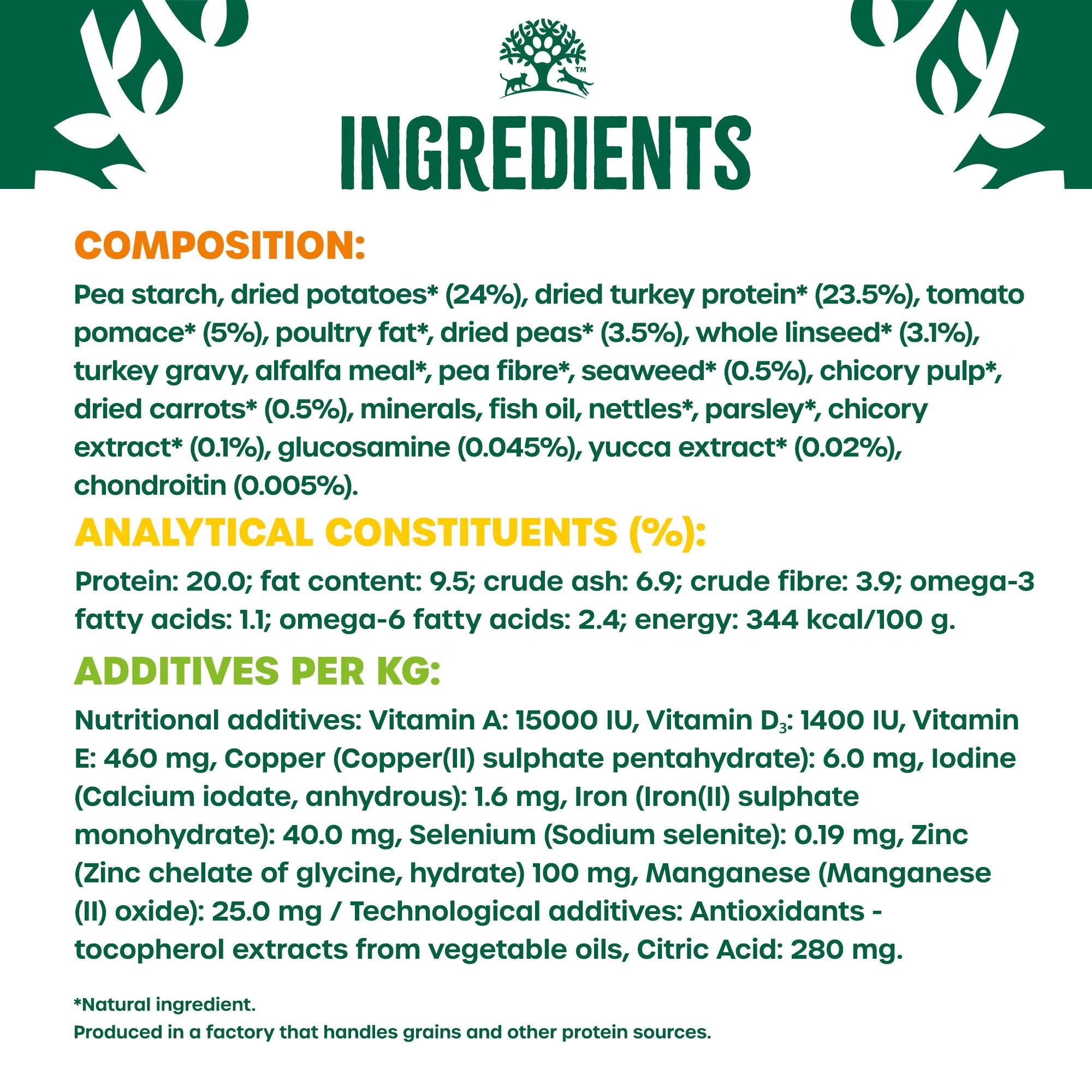 James Wellbeloved Grain Free Turkey & Vegetable Dry Dog Food for Senior Dogs, 10kg