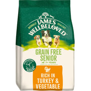 James Wellbeloved Grain Free Turkey & Vegetable Dry Dog Food for Senior Dogs, 10kg
