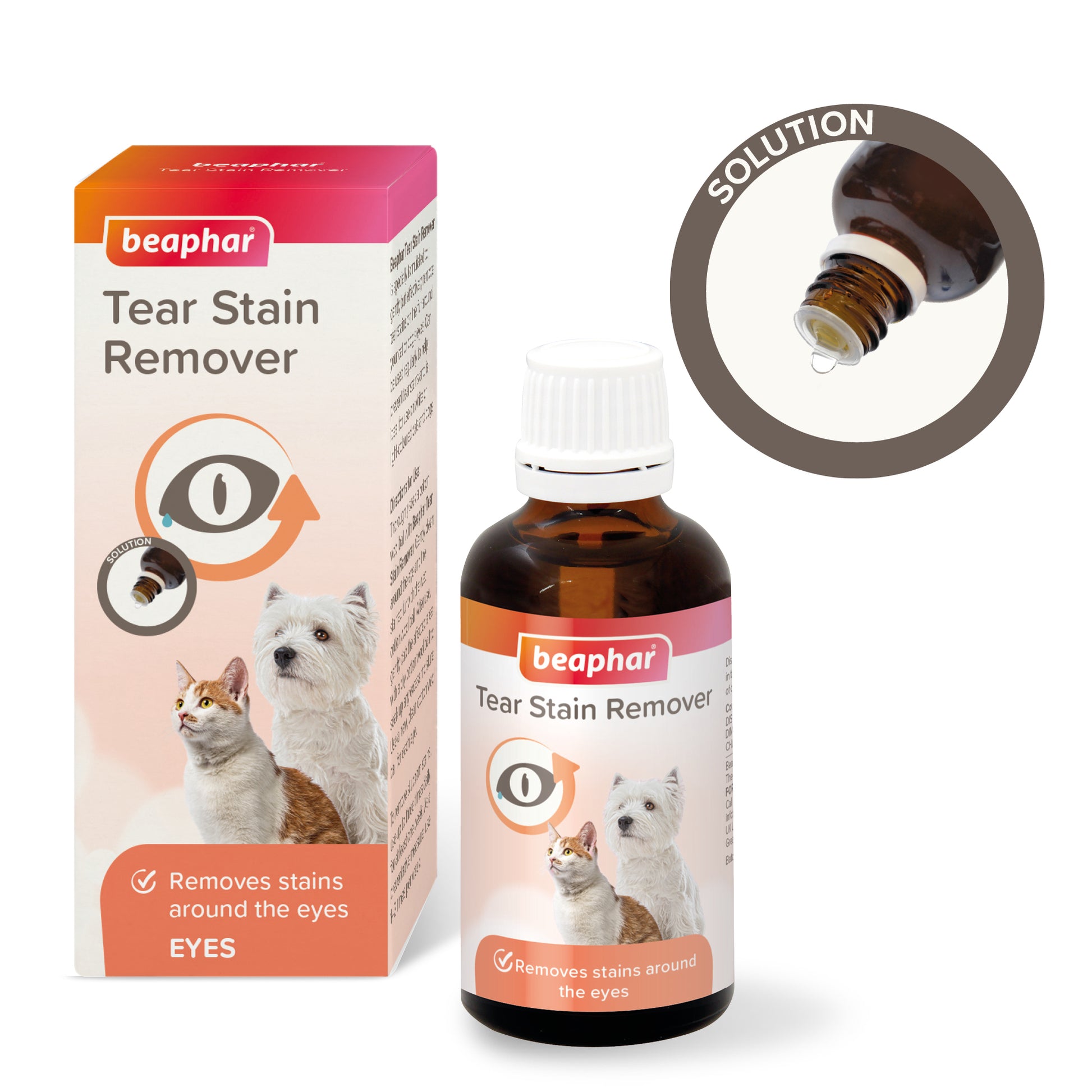 Beaphar Tear Stain Remover Liquid for Cats & Dogs, 50ml