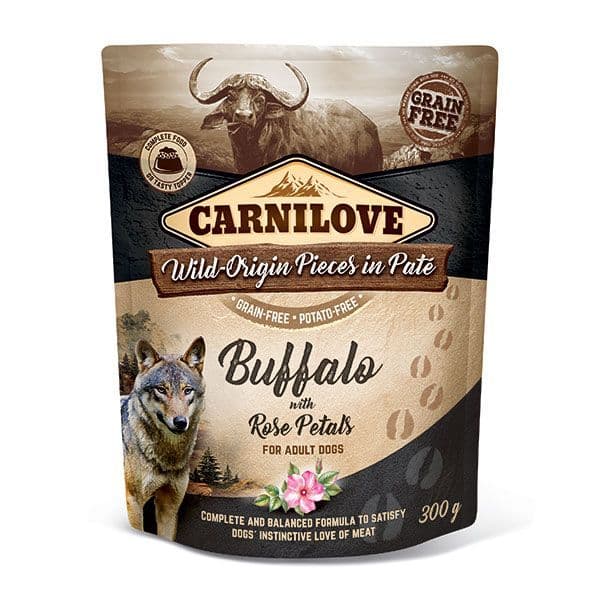 Carnilove Buffalo with Rose Petals Wet Dog Food for Adult Dogs, 300g