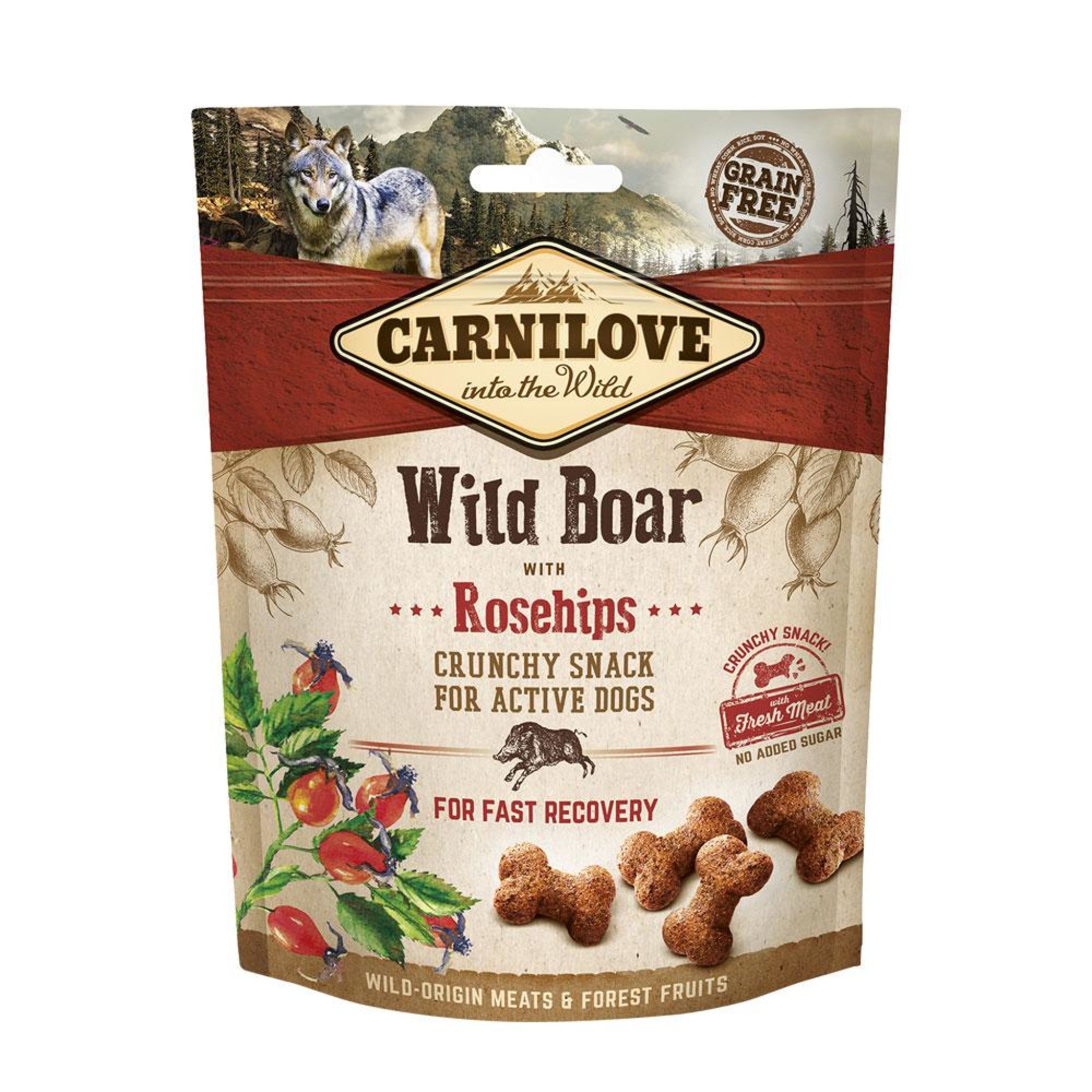 Carnilove Wild Boar with Rosehips Crunchy Dog Treats for Active Dogs, 200g