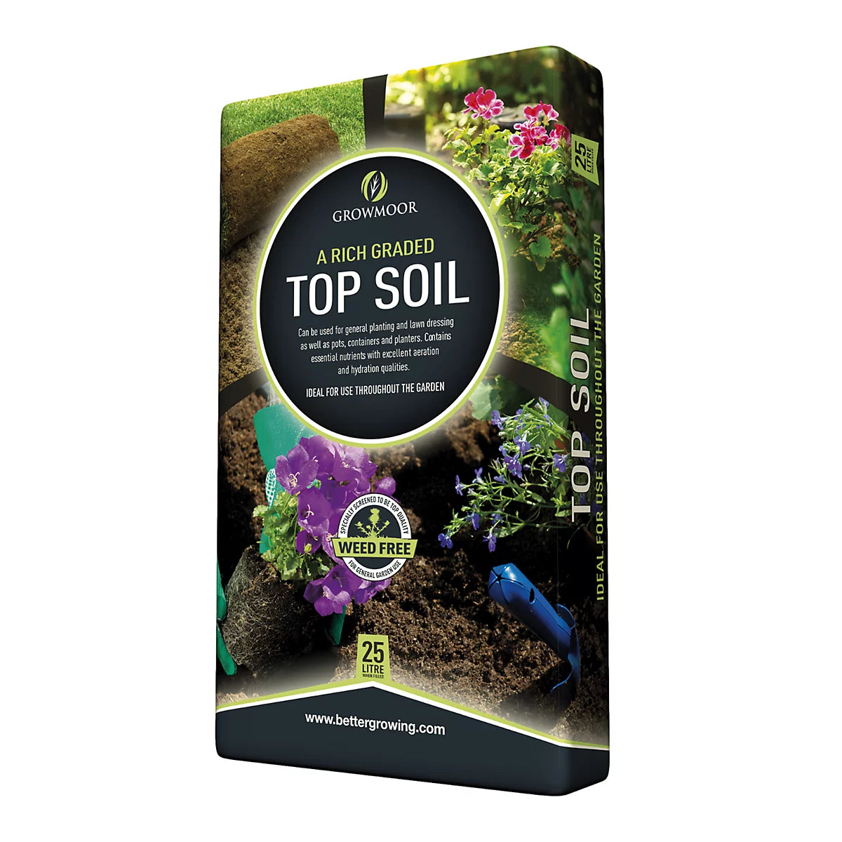 Growmoor Rich Graded Top Soil, 25L