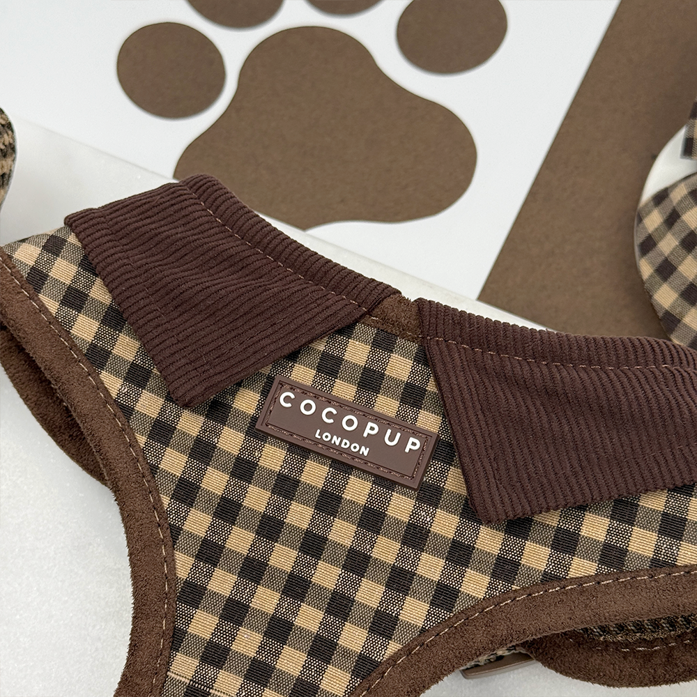 Cocopup Cotswolds Check Adjustable Neck Dog Harness