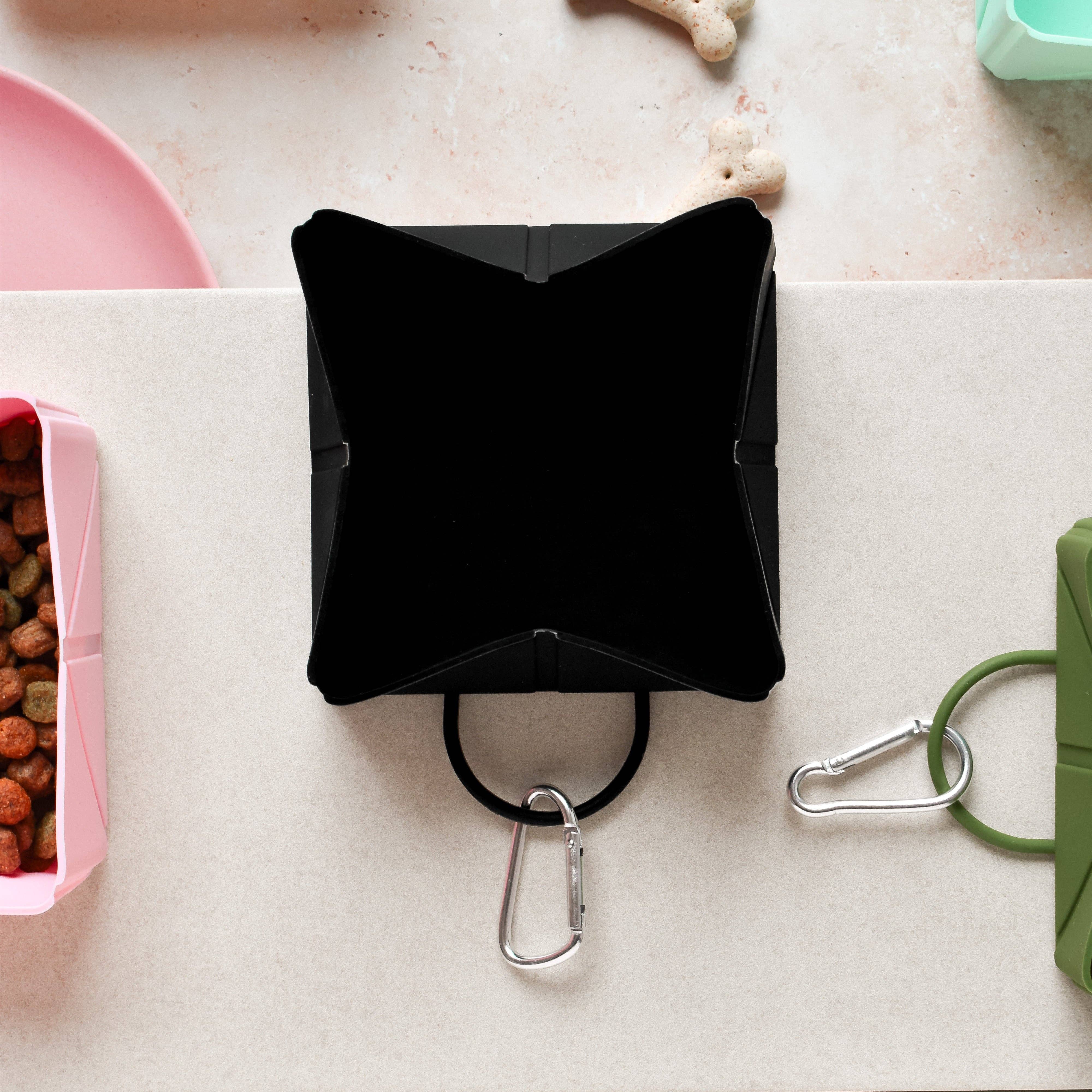 Cocopup Foldable Travel Dog Food Bowl, Black