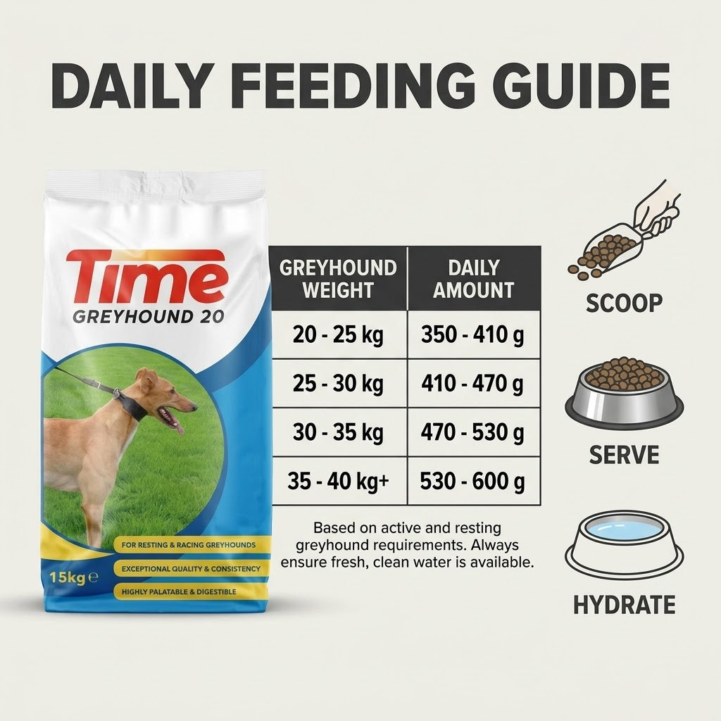Time Greyhound 20 Dry Dog Food for Adult Dogs, 15kg