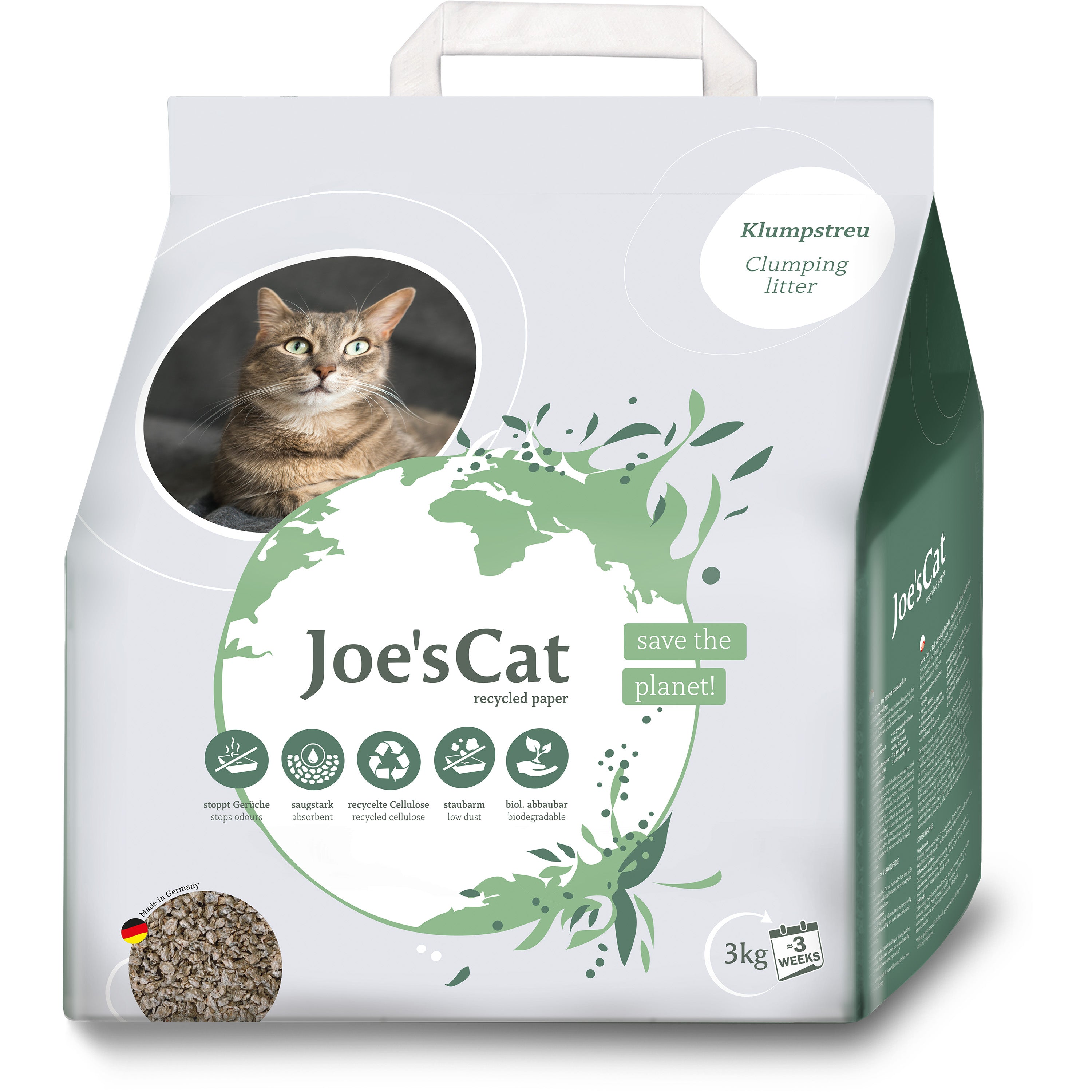 Joe's Cat Recycled Paper Clumping Litter, 3kg