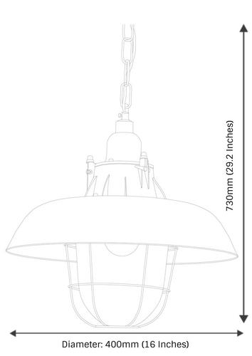 Greenhall Jasper Wire Guarded Traditional Rustic Iron Ceiling Light