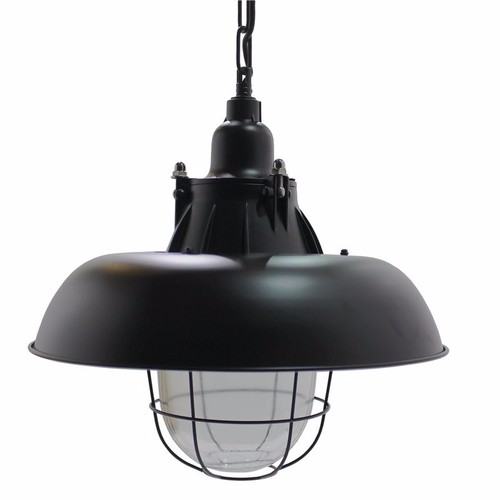 Greenhall Jasper Wire Guarded Traditional Rustic Iron Ceiling Light