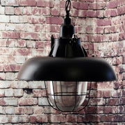 Greenhall Jasper Wire Guarded Traditional Rustic Iron Ceiling Light
