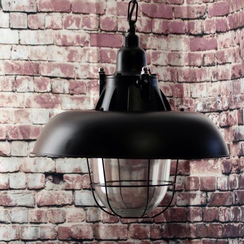 Greenhall Jasper Wire Guarded Traditional Rustic Iron Ceiling Light
