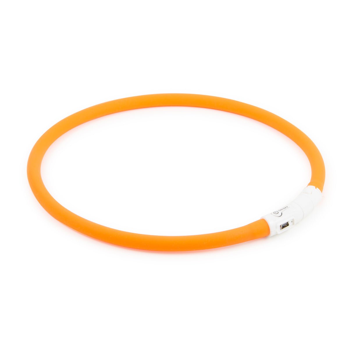 Ancol Night Safety USB Flashing Dog Collar Band, Orange