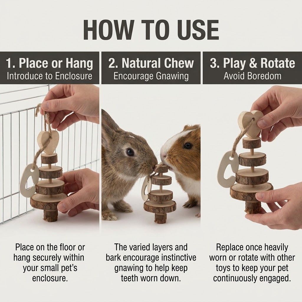 Ancol Burrow & Squeak Wooden Ring Tree Gnaw