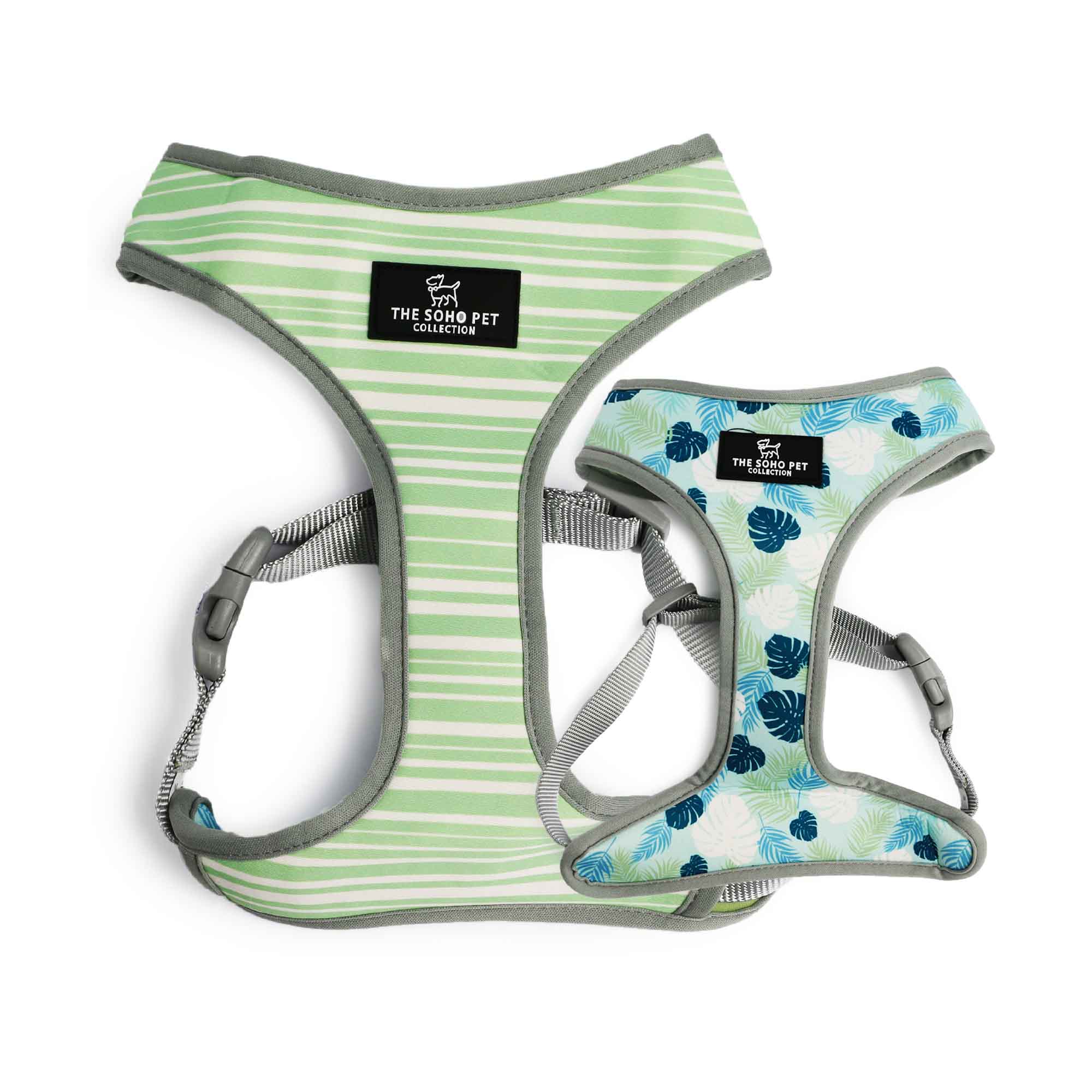 Ancol Soho Stripes/Leafs Patterned Reversible Dog Harness, Extra Small (23-38cm)