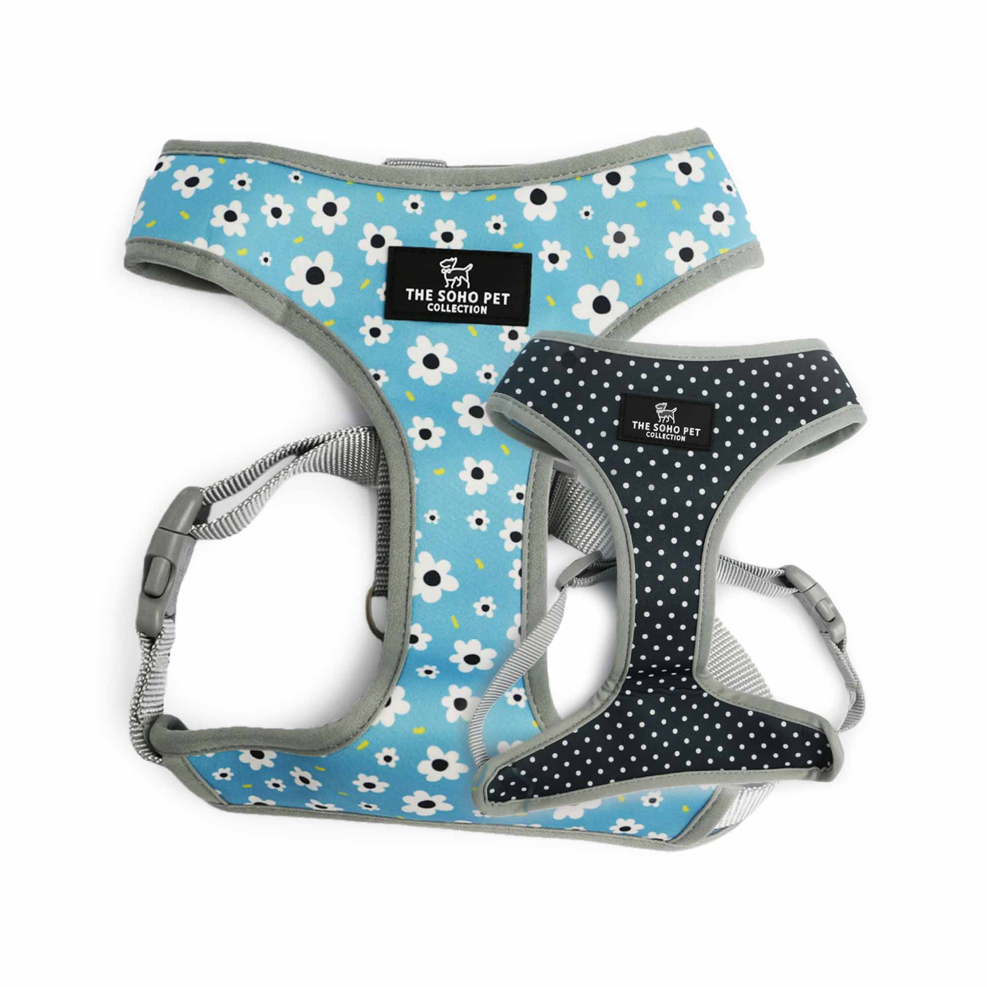 Ancol Soho Daisy/Polka Dot Patterned Reversible Dog Harness, Extra Small (23-38cm)