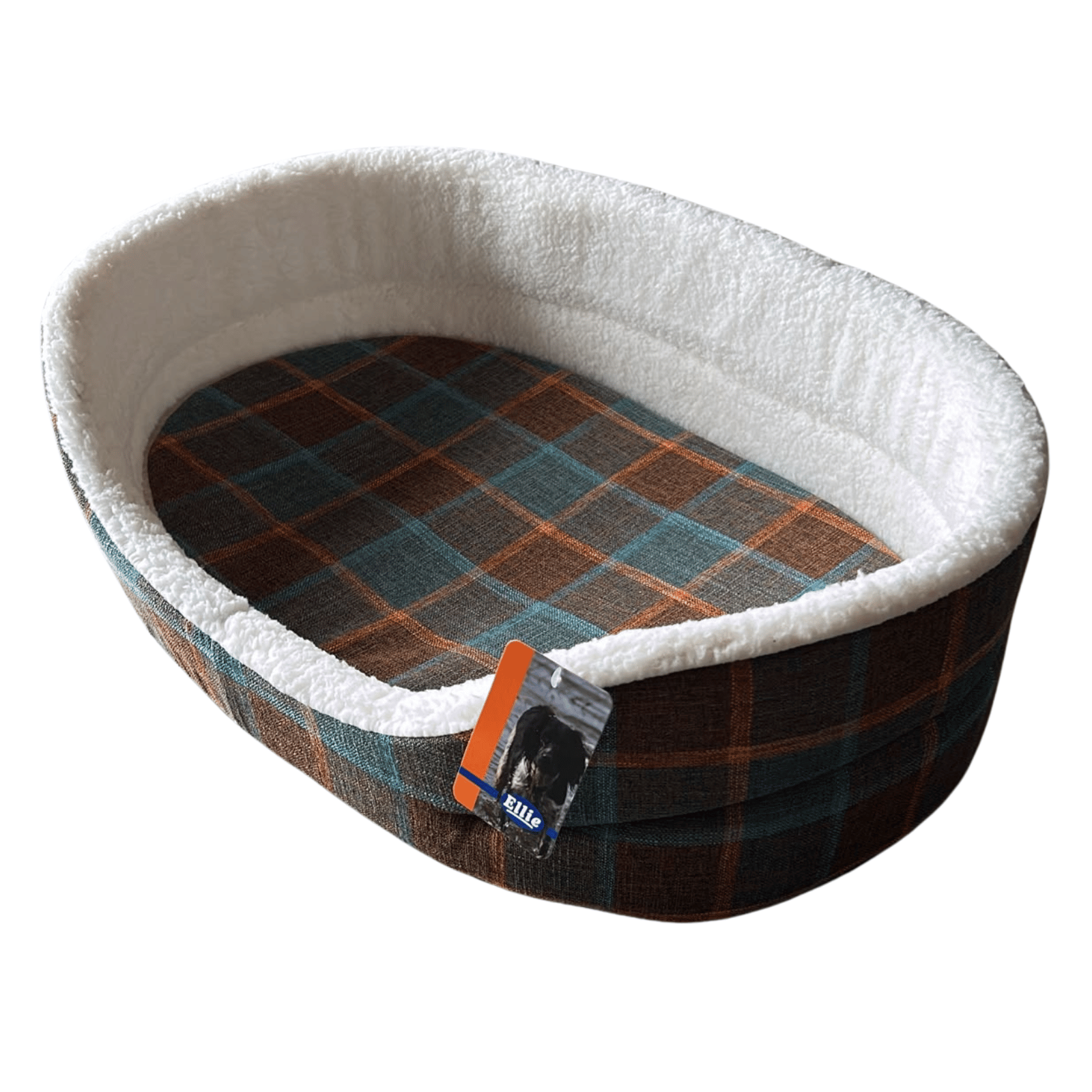 Tip Top Brown Check Denim Dog Bed