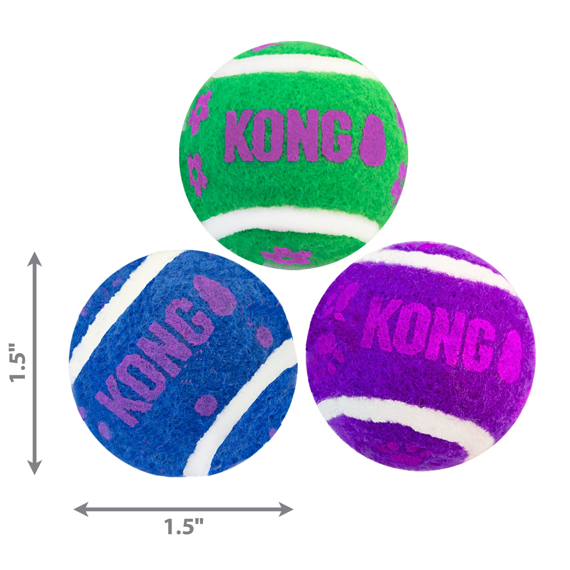 Kong Tennis Balls With Bells Cat Toy, 3 Pack