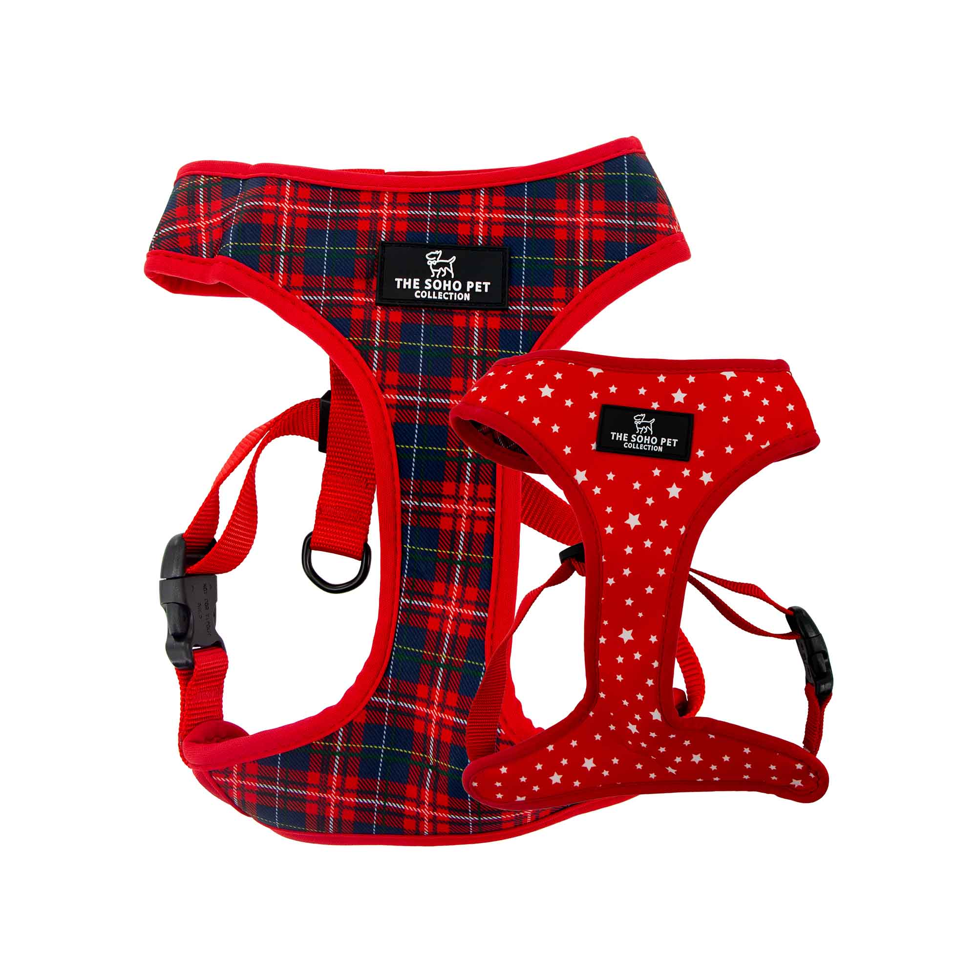 Ancol Soho Tartan/Stars Patterned Reversible Dog Harness, Extra Small (23-38cm)