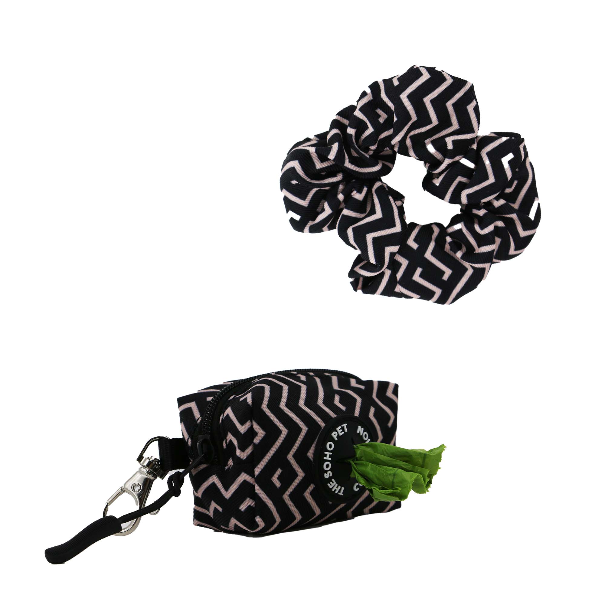 Ancol Soho Zigzag Patterned Poop Bag Dispenser and Scrunchie