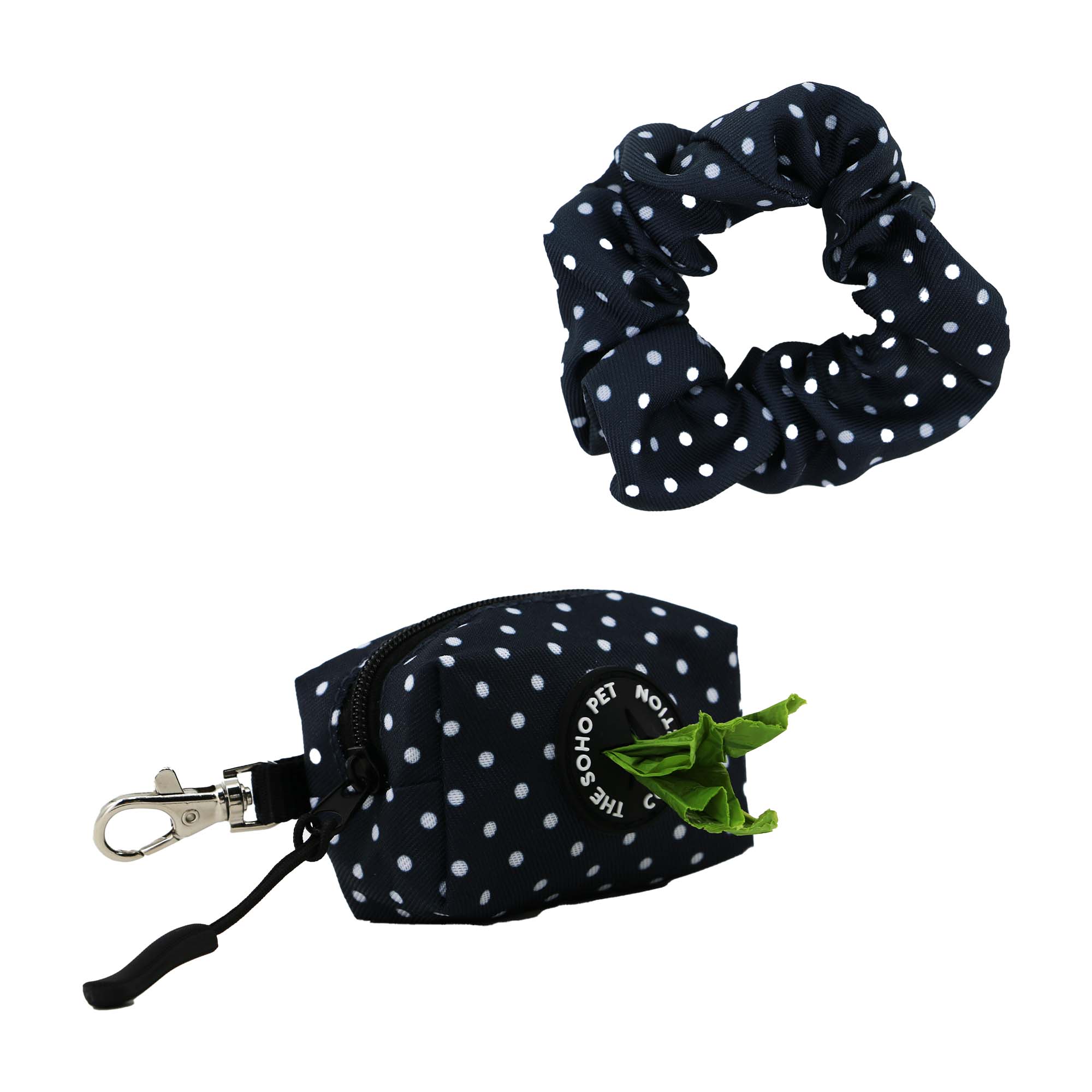 Ancol Soho Polka Dot Patterned Poop Bag Dispenser and Scrunchie