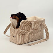 Cocopup London Linen Stripes Dog Carrier